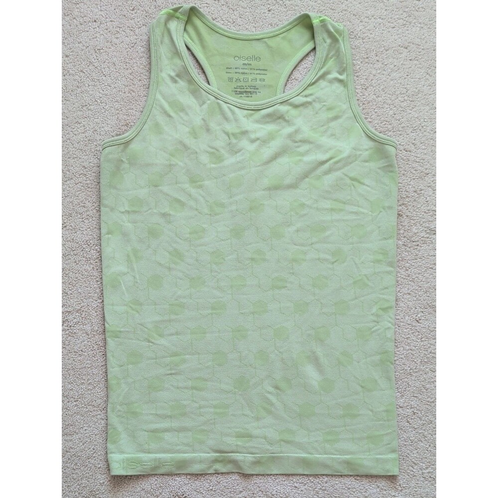 Oiselle Green Hexagon Tank Top Size M